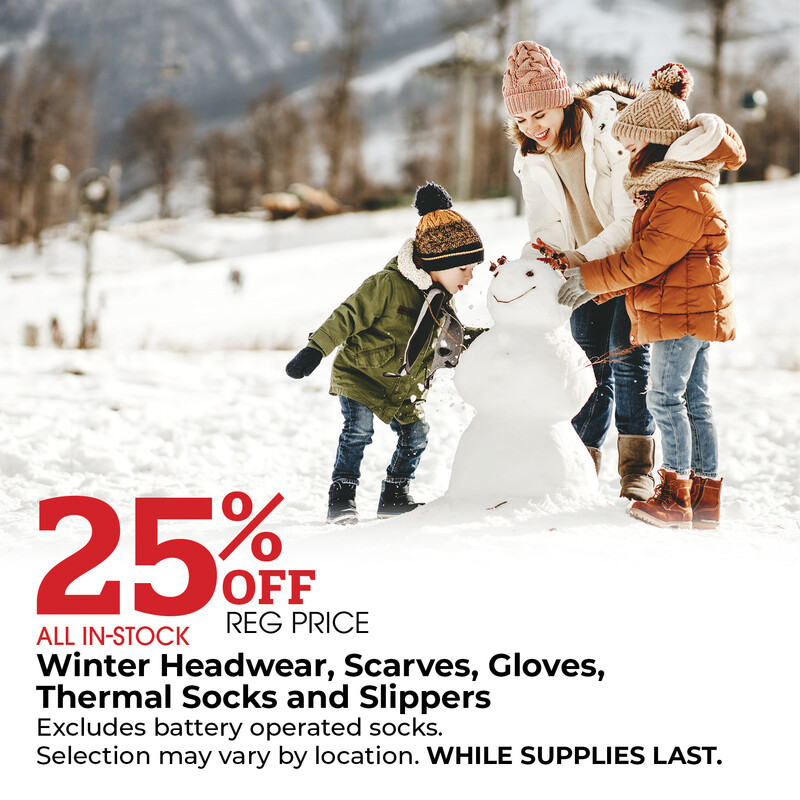 Winter Headwear, Scarves, Gloves, Thermal Socks and Slippers