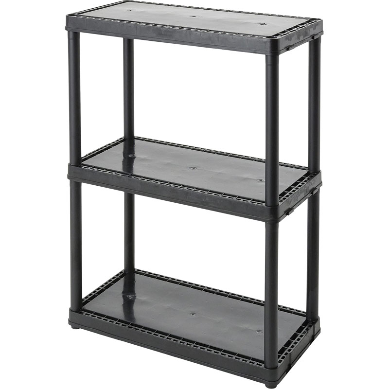 Gracious Living 3-Shelf Fixed Height Solid Light Duty Storage Unit With Floor Mount