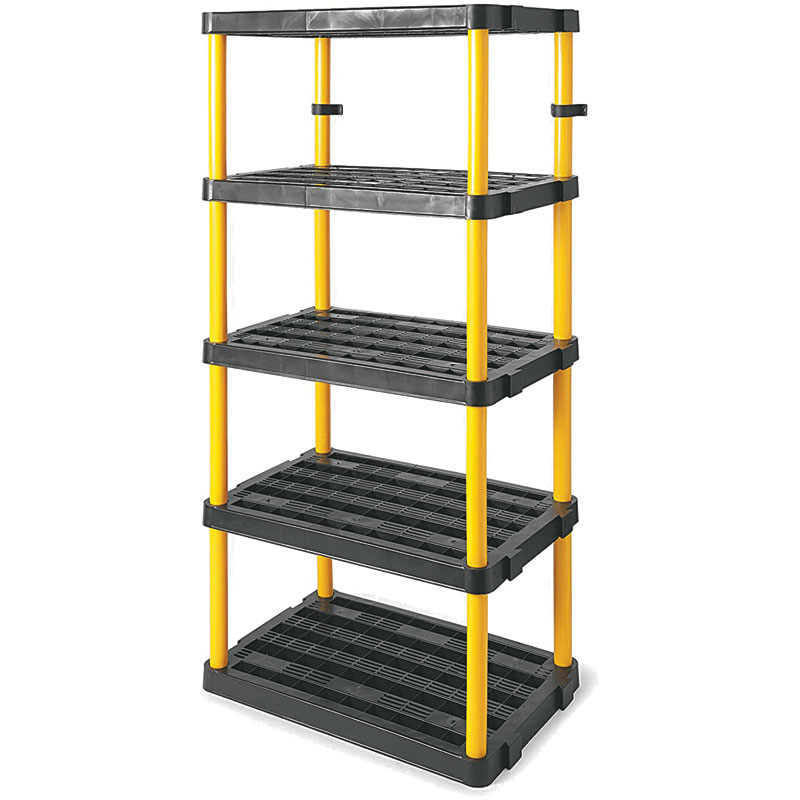 36" x 24" x 74" Gracious Living Resin Black Shelf Unit